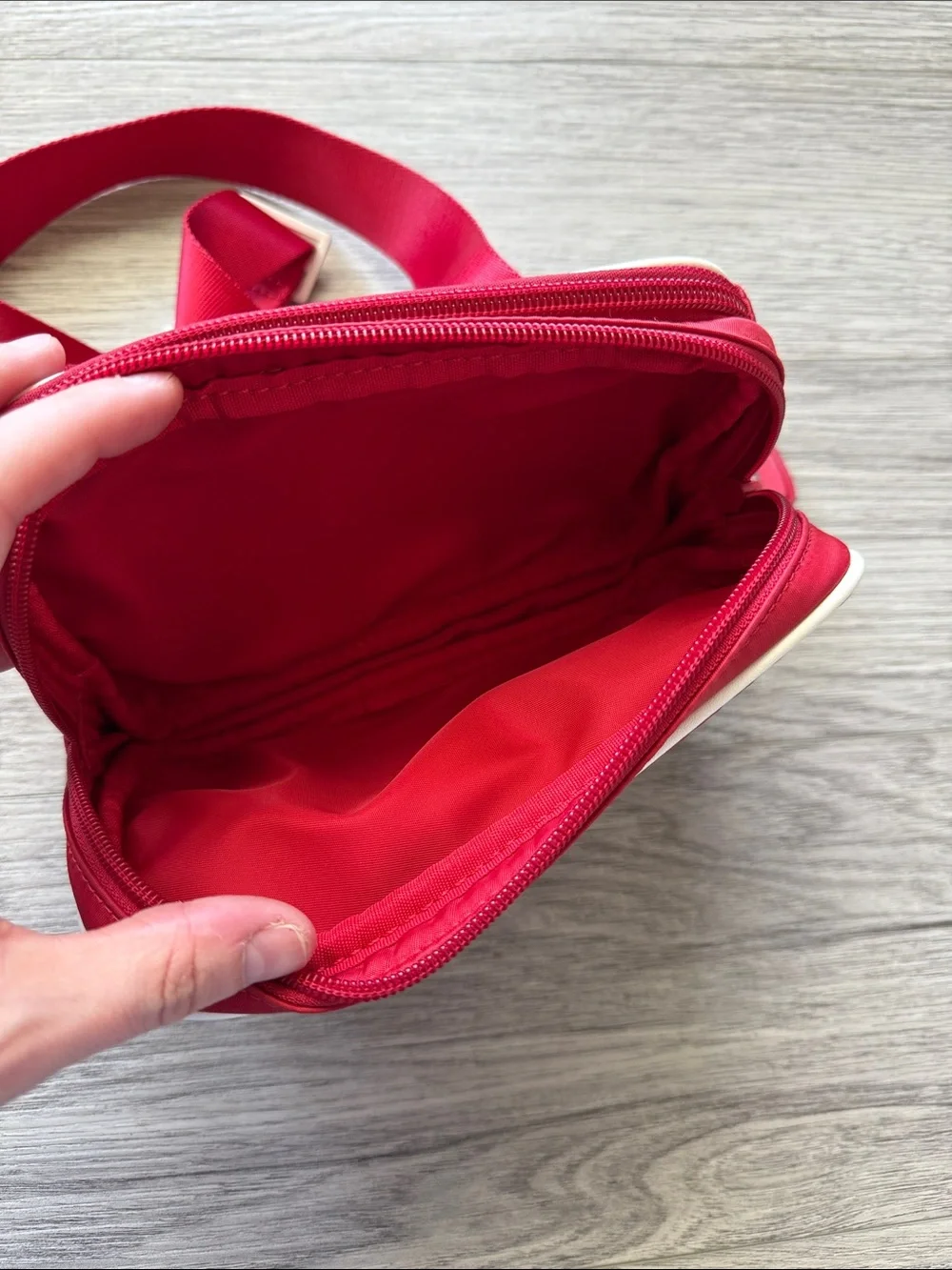 Michael Kors Red Belt Bag with White Trim